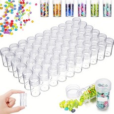 12/40Pcs 명확한 둥근 병 저장 상자 DIY 공예 보석 및 라인석 구슬 - 휴대용 다기능, 02 12pcs
