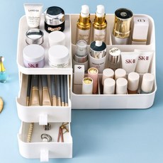 깔끔하게 정리하는 서랍식 화장품 정리함 모던화장품정리대 화장대정리함 2컬러, No.01 서랍식 화장품 정리함 화이트
