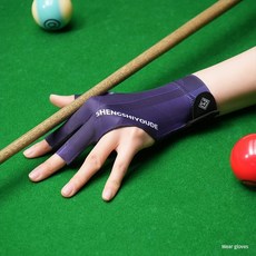 桌球臺球手套專業男女通用露指斯諾克比賽專用防滑薄款三指高彈, 檯球半指紫色【左手單只】, 1個