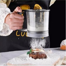 실버카우 밀가루체 반자동체 홈베이킹 손잡이 밀가루 체 채망 채반, 1개