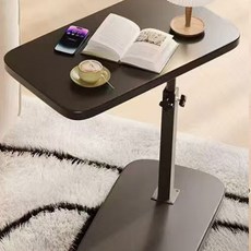 DANGZ 높이조절 거실 쇼파 사이드 테이블, 블랙