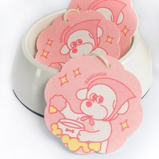 강아지 고양이 수세미 3개 생분해 ECO 셀룰로오스 반려동물 밥그릇 물그릇 식기 스펀지, ECO 수세미(핑크) 3개