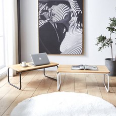 커피 테이블 800 좌식 보조 티테이블 카페 소파 원목 스틸, 800_블랙 (YWD6006-BK)