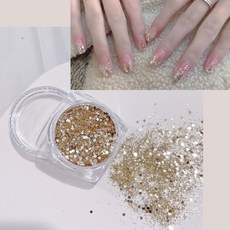 유니스뮬라 네일아트재료 네일 글리터 반짝이 골드 펄 은하수 네일파우더, 골드색, 1개