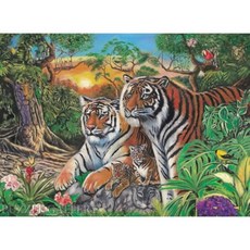 평화로운 조각퍼즐 1000조각 호랑이가족의 휴식 직소 59161pc 1(ea), 1개