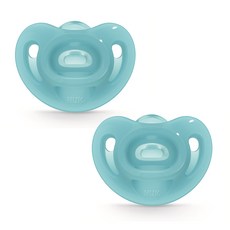 누크 센서티브 올실리콘 쪽쪽이 2개입, S1 (0~6개월), 블루+블루, 1세트