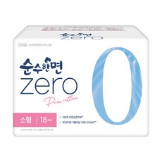 순수한면 제로 순면 생리대 날개형, 소형, 18개입, 2개