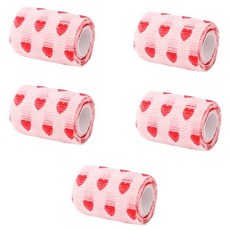 치프몰 반려동물 자가접착 신발 붕대 5개입, 7.5cm 하트, 5개