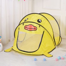 키즈비전 동물 캐릭터 원터치 팝업 놀이 텐트, 노랑오리