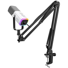 PC마이크 유튜브방송장비 스탠딩 게임 FIFINE 다이나믹 XLR 마이크 키트 믹서용 붐 암 포함 게임용 US 110vB 세트 RGB PC PS5/4 AmpliGame AM8T, 러시아, AM8TW