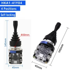 모노레버 로커 크로스 스위치 조이스틱 순간 2/4 2NO 자동 리셋 잠금 30mm HKA1 시리즈, 04 4 way Self lock, 01 1 piece