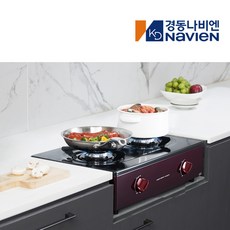 방문설치 나비엔매직 2구 스탠드 일반 가스레인지 스마트 안심센서 POP 슈퍼쉴드 가스렌지 GRF1002, LPG, 와인펄