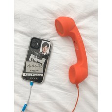 레트로 핸드폰 전화기 마이크 인테리어 수화기 이어폰 소품, 오렌지 이어폰 이어폰 어댑터