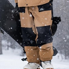남성 자켓 보드복 겸용 방수 겨울 아우터 팬츠, 1개, 2209jl 카키 블랙 팬츠