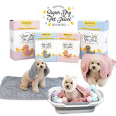 강아지타월 애견수건 펫타올 목욕타월 반려동물용 L사이즈, 1개, 핑크