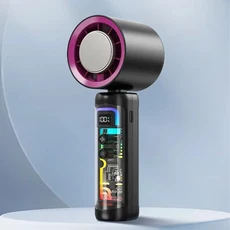 휴대용 USB 3000mAh 배터리 디지털 디스플레이 팬 고출력 공기 냉각 가정용 야외 소형, 01 중국, 01 purple black