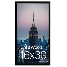 Frame Amo 화이트 27.9x43.2cm 그림 또는 포스터 액자 2.5cm 너비 테두리 매끄러운 마감 아크릴 전면, 16x30, Black, 1개