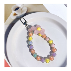 뚱보 핑크 2매입 휴대폰 구슬팔찌 손목걸이