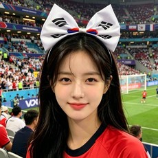 2026 중북미 월드컵 응원 태극기 리본 머리띠, 1개, 블랙