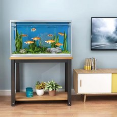 【可定製】魚缸架子魚缸桌子底櫃底座小型金屬鐵藝水簇箱底架托架可定製桌子置物架 儲物架 魚缸架, 1個, 白板+黑架,50x30x70cm