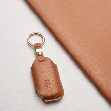 기아 호환 스마트키 케이스 & 키홀더 (EV6/모하비/쏘렌토 MQ4/니로/스포티지 NQ5/셀토스/카니발/K8/K7/K5/K3) 차량용품, 기아 E5 타입(5버튼), 샌드 브라운