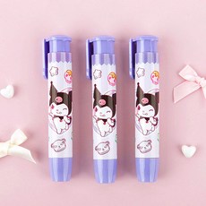 산리오 노크식 지우개 쿠로미 샤프식 초등학교 지우개 3개
