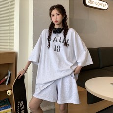 夏季休閒寬鬆短袖短褲兩件套