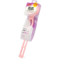 Beauty World超柔軟極細毛淋浴刷(波浪鏤空長柄)超濃密泡泡美肌按摩刷沐浴刷背刷, 1個, 粉紅色, 1個裝