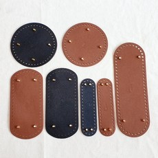 뜨개 가방 바닥 가죽 밑판 손뜨개 코바늘 타원형 징 인조가죽, 인조가죽-18x5, 1개, 검정