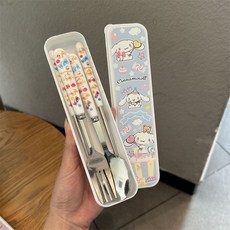 卡通聯名 304不銹鋼兒童餐具 (附收納盒), 1個, 玉桂狗,單隻叉子