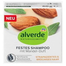 Alverde 알베르데 아몬드향 고체 샴푸 비누 샴푸바, 4개, 60g