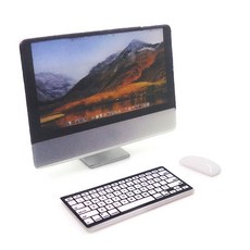 1/12 미니 인형 집 미니어처 액세서리 컴퓨터 마우스 키보드 모델 거실 가구, 1개