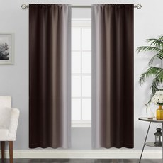 SimpleHome 로드 포켓 옴브레 커튼 길이 160cm(63인치) 침실용 햇빛 차단 청록색 및 퍼플 커튼 거실용 132cm(52인치) 너비 패널 2개