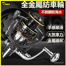 可開發票全金屬魚綫輪路亞輪金屬漁輪紡車輪釣磯釣輪遠投路亞輪魚輪海竿輪, 進口六代21軸全金屬（遠投防海水）,14000系列, 1個