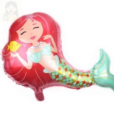 굿마켓 인어공주 헬륨 풍선 76X48CM 풍선장식 파티풍선, 헬륨풍선-인어공주핑크, 헬륨풍선-인어공주핑크, 1개