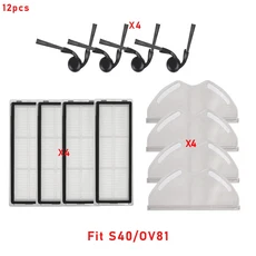 Xiaomi S40 ProOV71GL S40OV81 로봇 진공 청소기 교체 부품 메인 사이드 브러시 Hepa 필터 천 패드 액세서, 02 SetA 12pcs S40 OV81