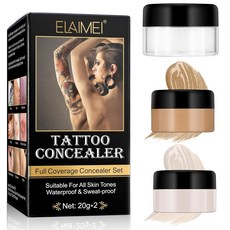 Tattoo Cover Up Makeup Waterproof Long-Lasting Full Coverage Concealer for Tattoos Scars Birth, Tattoo Cover Up Makeup Waterpr