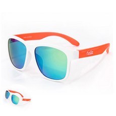 [엠유종합상사] 아동선글라스 초등선글라스 키즈썬글라스uv차단 주니어 선글라스 쥬피터 화이트 형광오렌지 렌즈색 그린