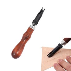 장인 예술가를 위한 목재 손잡이가 있는 1팩 가죽 베벨러 도구 조절 가능한 홈 V형 커터