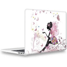 UESWIL 매끄러운 매트 하드 쉘 케이스 커버 터치 바 및 USB-C와 함께 MacBook Pro 16인치 릴리스 2020 모델 A214 블랙 | 매끄러운 매트 하드 쉘 릴리, MacBook Pro 15" (Touch Bar) A1, Pattern-Fairy