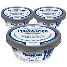 필라델피아 크림 치즈, 190g, 3개