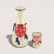 소월상점 일본풍 화문 도자 사케주기 350ml 정종, 소주잔 ?4.5×H4.7cm(CM-151)