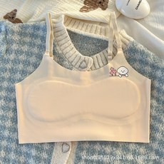 DIU 發育期女童內衣小學初中背心冰絲無痕內衣女孩可調節肩帶夏季薄款