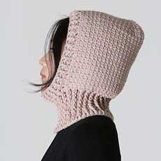 슈퍼스토리 DIY 콜로 바라클라바 코바늘 겨울 니트 모자 뜨기 키코니팅볼 (서술형도안 포함), 멜란지 코랄 200g, 1개