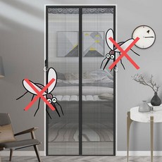 착붙는 자석방충망 방충커튼 방문방충망 아파트 테라스 미닫이, 흰색-중