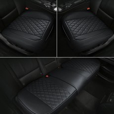 까는 방석 자동차 방석 통풍 방석 사계절 통기성 마름모 3종 세트 미끄럼 방지 자동차 방석, 블랙 쓰리피스, 하나, 1개