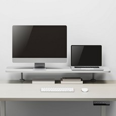 듀얼 모니터받침대 클램프 다용도 선반 모니터스탠드 데스크테리어 노트북거치대, 화이트 (APL-ST1000W), 1개