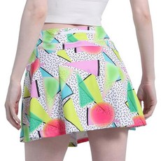 Qpfkw Dinosaur 여성용 치마바지 스커트 하이 웨이스트 골프 플리츠 스커트 러닝 피클볼 운동용 레트로 80년대 90년대 그래픽