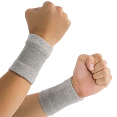 春夏秋高彈力運動護腕籃球足球羽毛球兵兵球跑步保暖健身護手腕套, 護腕-灰色【1雙】, 1個