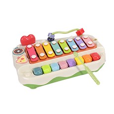 雪倫小舖 蛋糕敲琴 八音鐵琴 八鍵鋼琴 寶寶手眼協調音樂玩具 啟蒙教具 學習玩具 聲響玩具, 薄荷綠, 1個